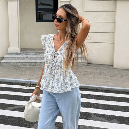 Elastic-waist Casual A-line Skirt Top