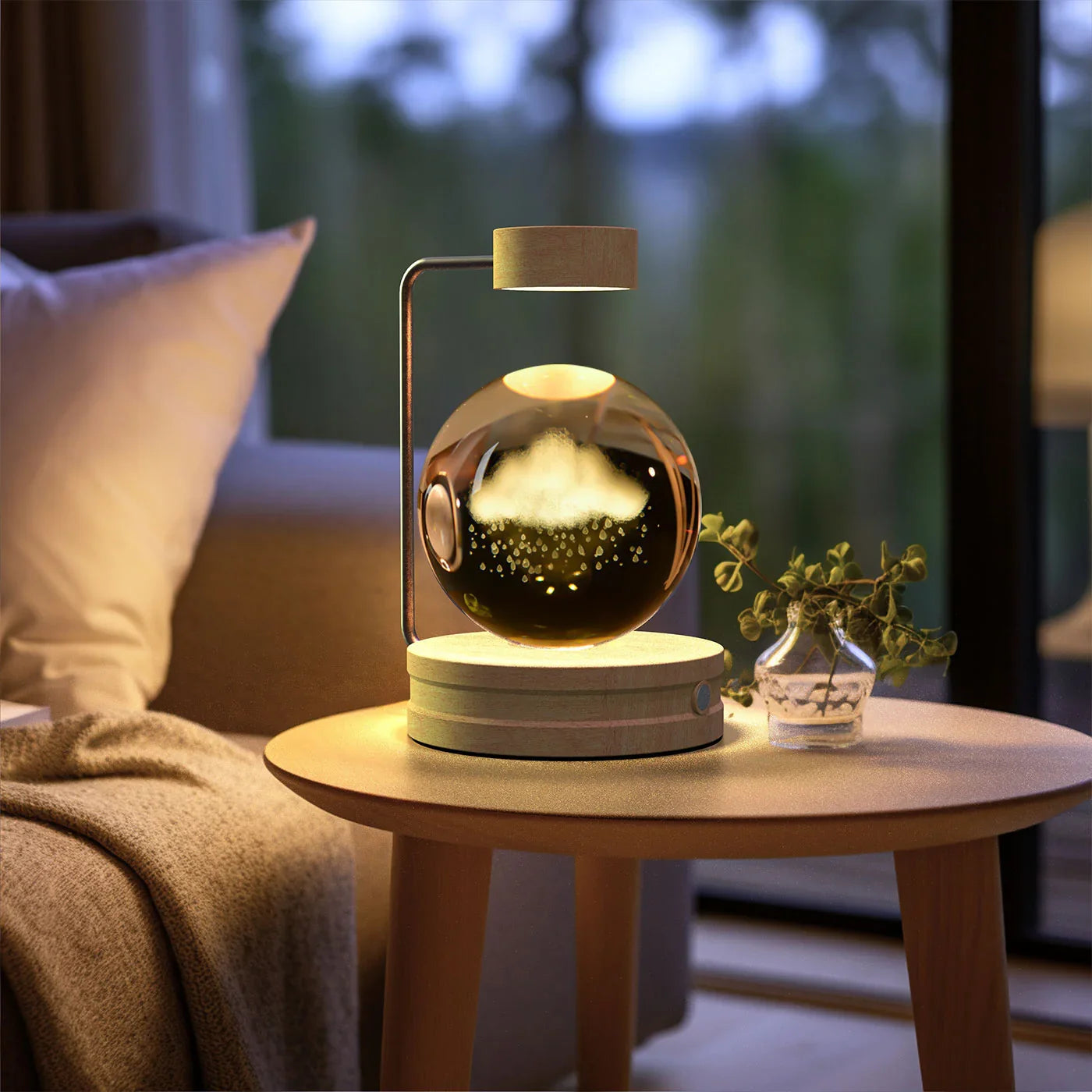 Crystal Ball Dinosaur Night Light — USB Bedside Lamp