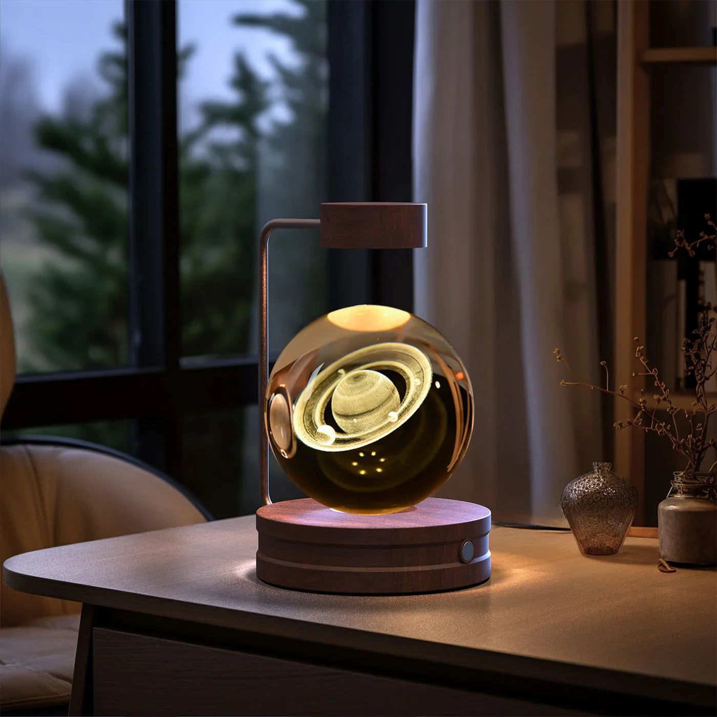 Crystal Ball Dinosaur Night Light — USB Bedside Lamp