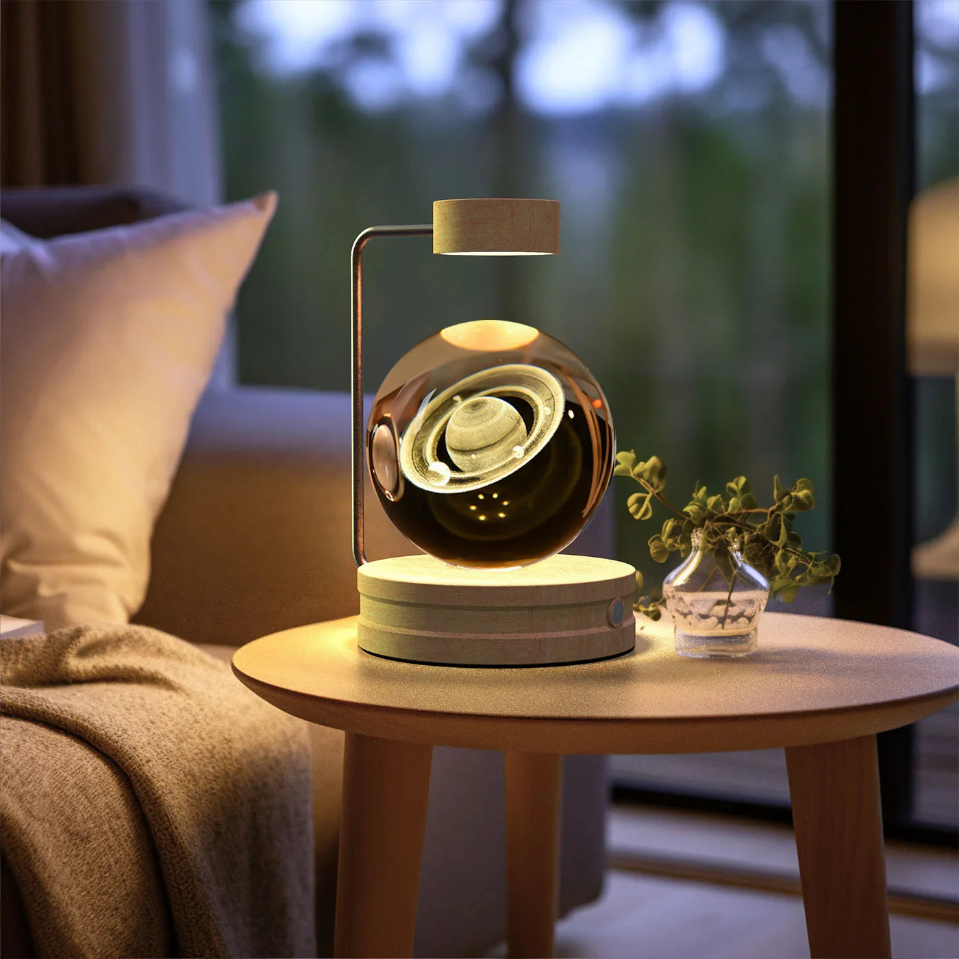 Crystal Ball Dinosaur Night Light — USB Bedside Lamp