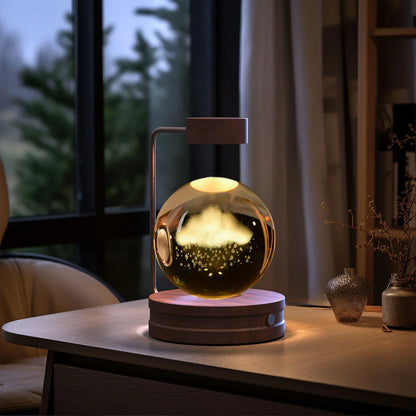 Crystal Ball Dinosaur Night Light — USB Bedside Lamp