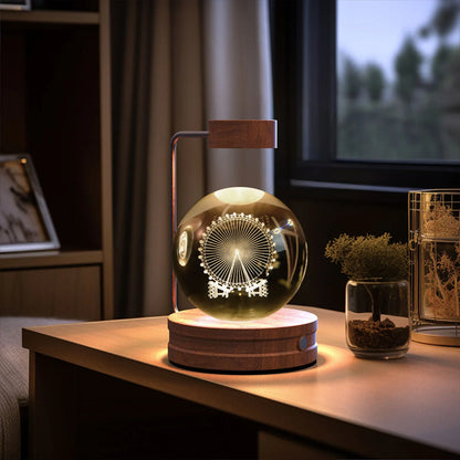 Crystal Ball Dinosaur Night Light — USB Bedside Lamp