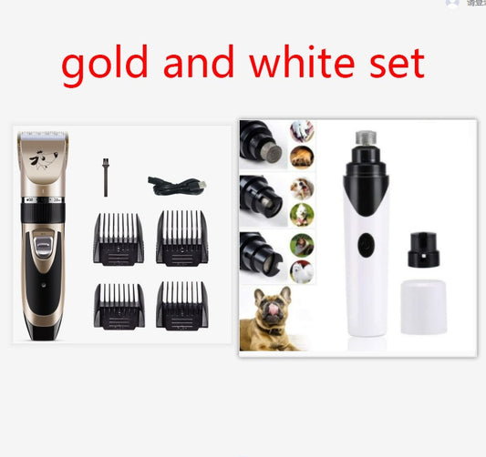 Electric Pet Clipper Set — Low Noise USB Rechargeable Trimmer