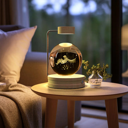 Crystal Ball Dinosaur Night Light — USB Bedside Lamp