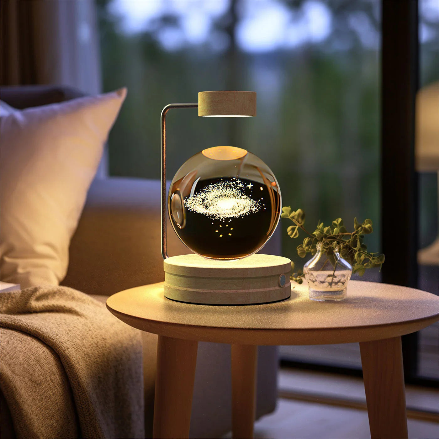 Crystal Ball Dinosaur Night Light — USB Bedside Lamp