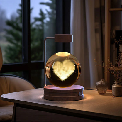 Crystal Ball Dinosaur Night Light — USB Bedside Lamp