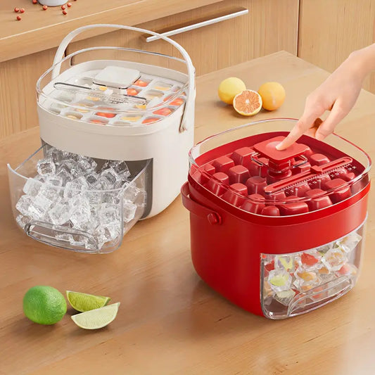 Portable 48-Cube Ice Tray & Storage Bucket — Large Capacity
