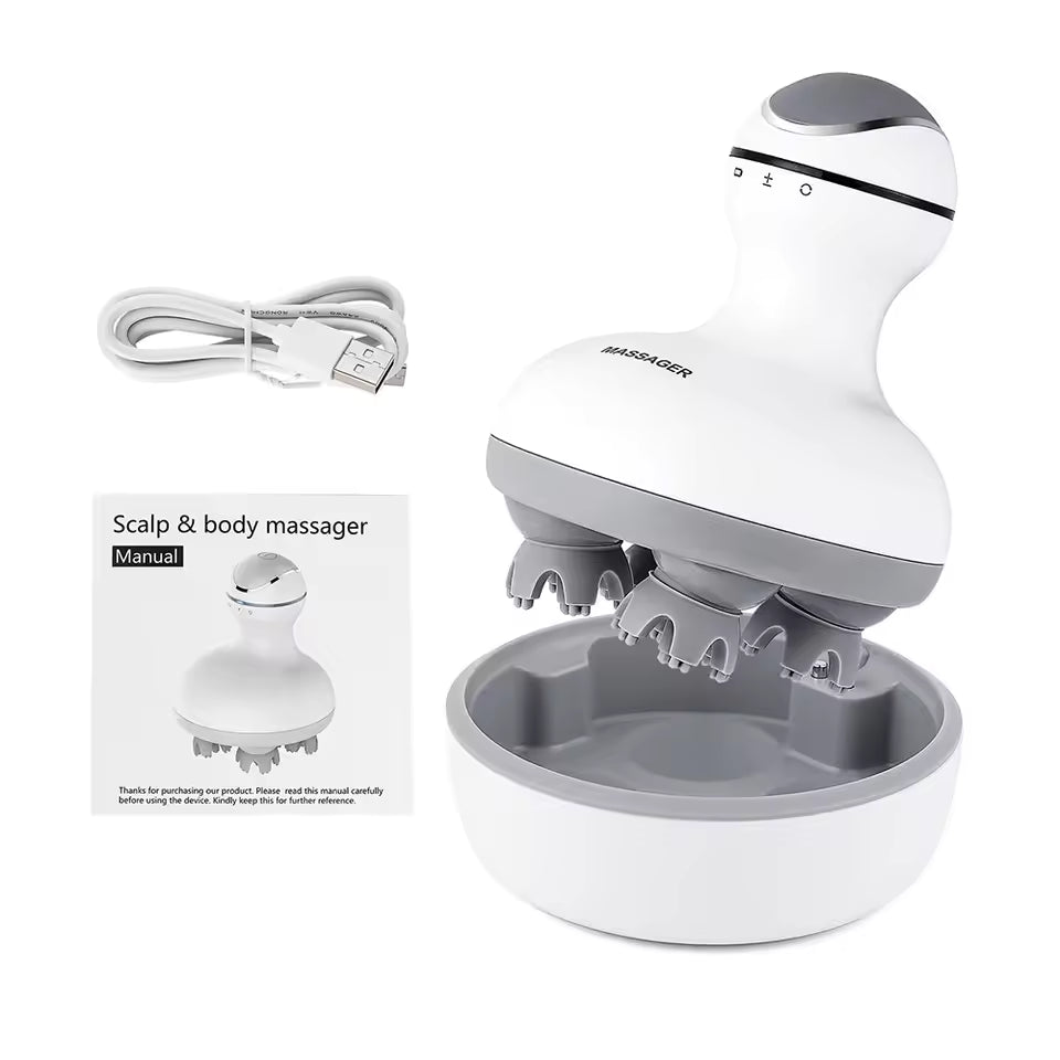 Electric Scalp Massager Head Massager Waterproof Massager 3 Kneading Modes R