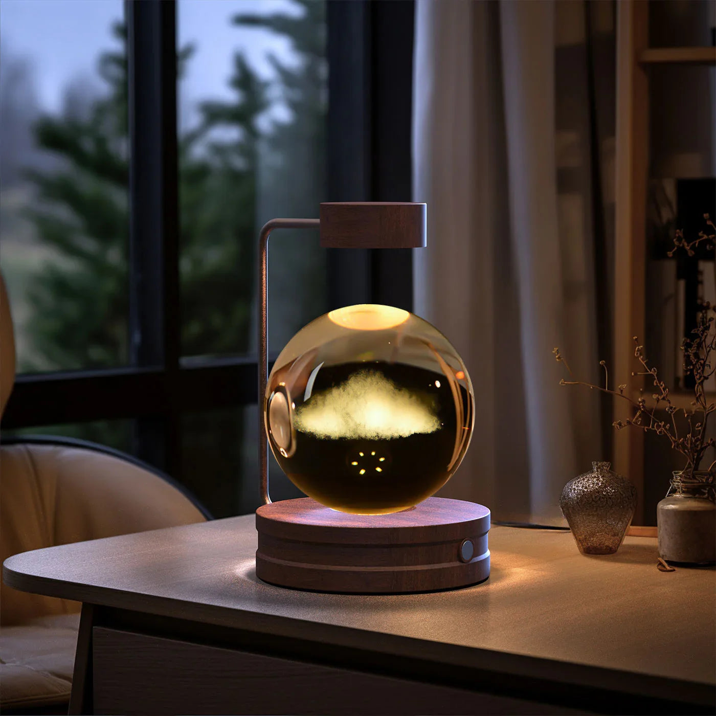 Crystal Ball Dinosaur Night Light — USB Bedside Lamp