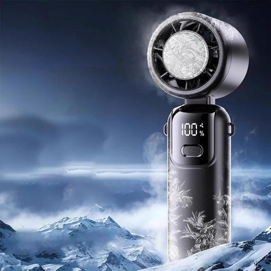 Portable Handheld Cooling Ice Fan Mini Turbo Fans Rechargeable Personal Fans