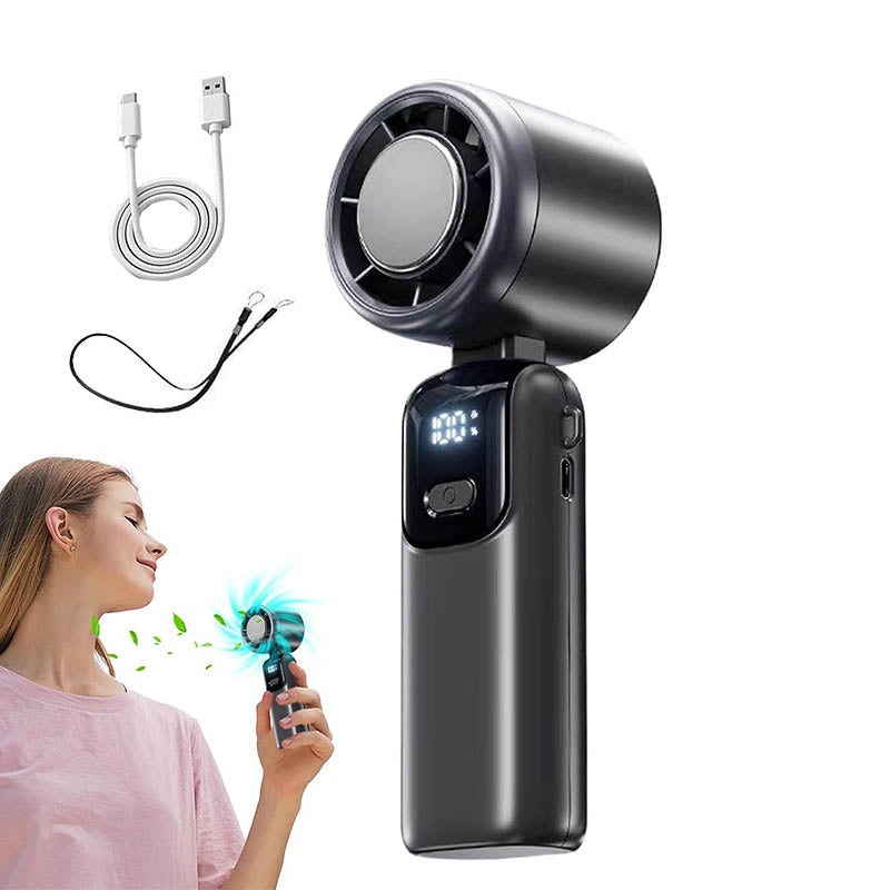 Portable Handheld Cooling Ice Fan Mini Turbo Fans Rechargeable Personal Fans