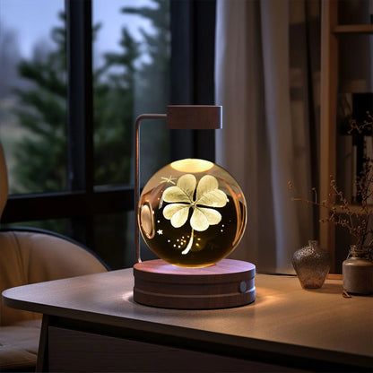 Crystal Ball Dinosaur Night Light — USB Bedside Lamp