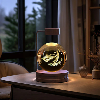 Crystal Ball Dinosaur Night Light — USB Bedside Lamp