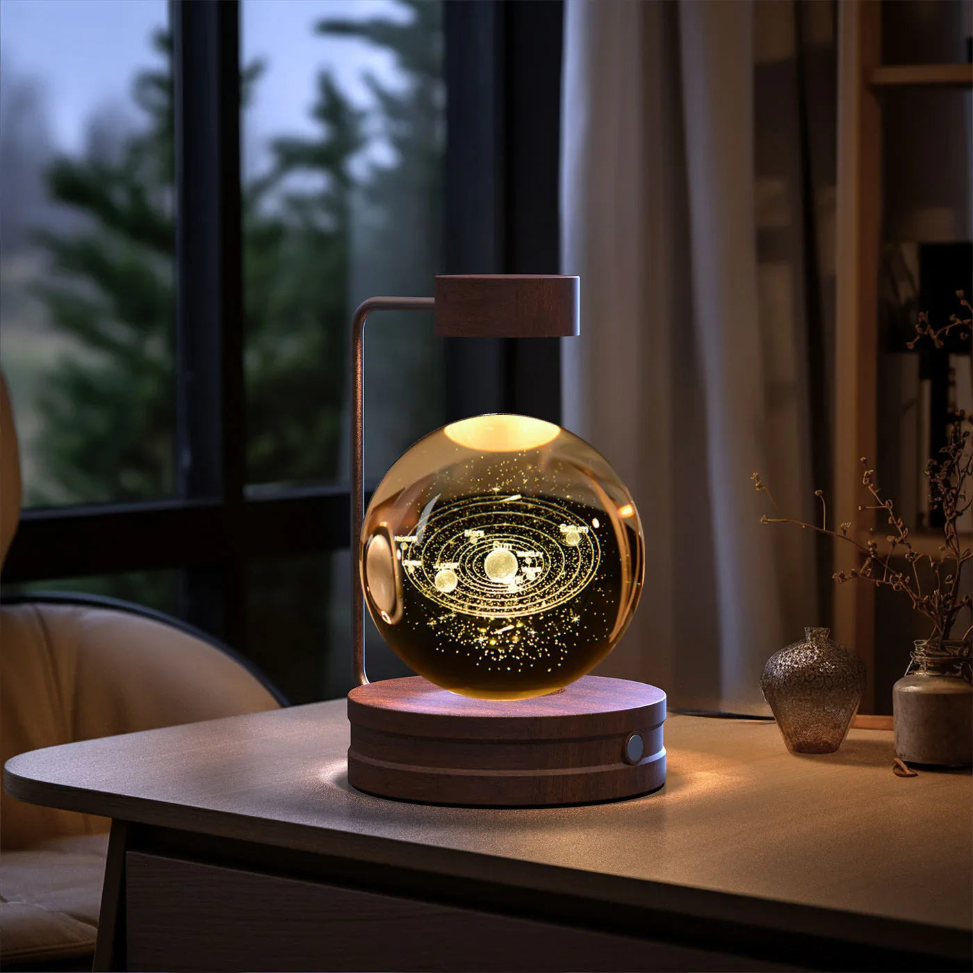 Crystal Ball Dinosaur Night Light — USB Bedside Lamp