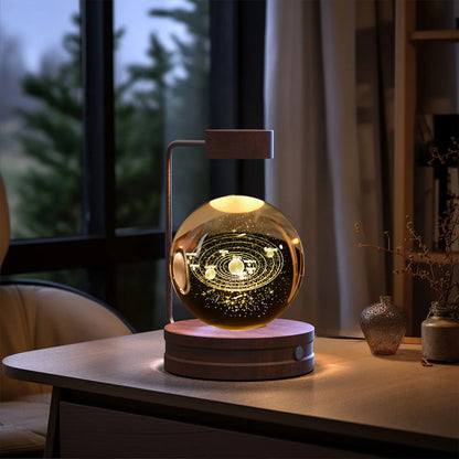 Crystal Ball Dinosaur Night Light — USB Bedside Lamp
