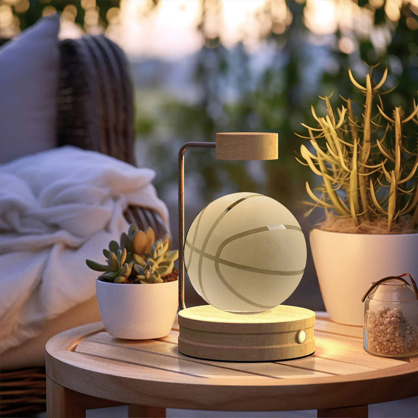 Crystal Ball Dinosaur Night Light — USB Bedside Lamp