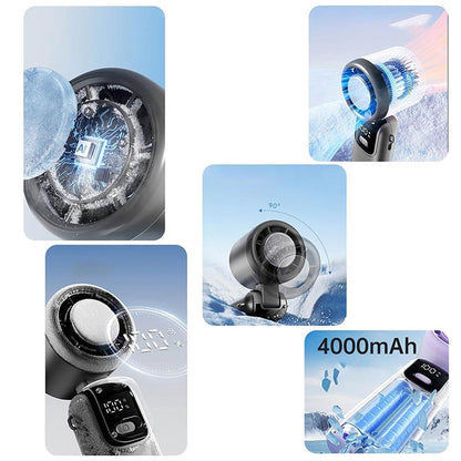 Portable Handheld Cooling Ice Fan Mini Turbo Fans Rechargeable Personal Fans