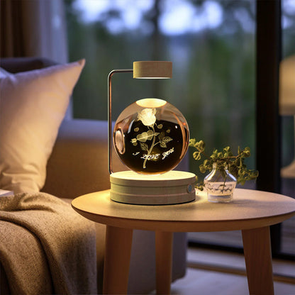 Crystal Ball Dinosaur Night Light — USB Bedside Lamp