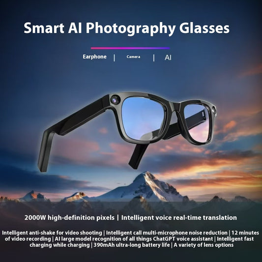 AI Smart Glasses with HD Camera — Anti-Shake Shooting