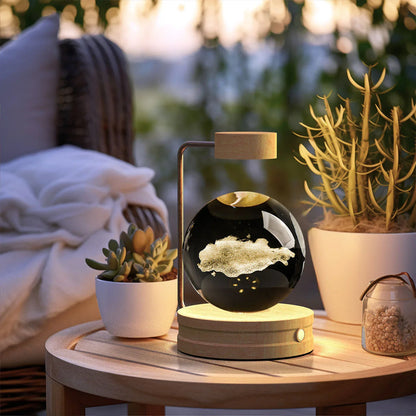Crystal Ball Dinosaur Night Light — USB Bedside Lamp